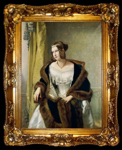 framed  Philipp veit Portrait of Freifrau von Bernus, ta009-2